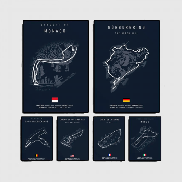 Pósters circuitos Formula 1 - Oscuro
