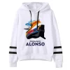 Sudadera blanca Fernando Alonso casco