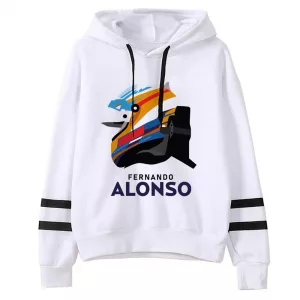 Sudadera blanca Fernando Alonso casco